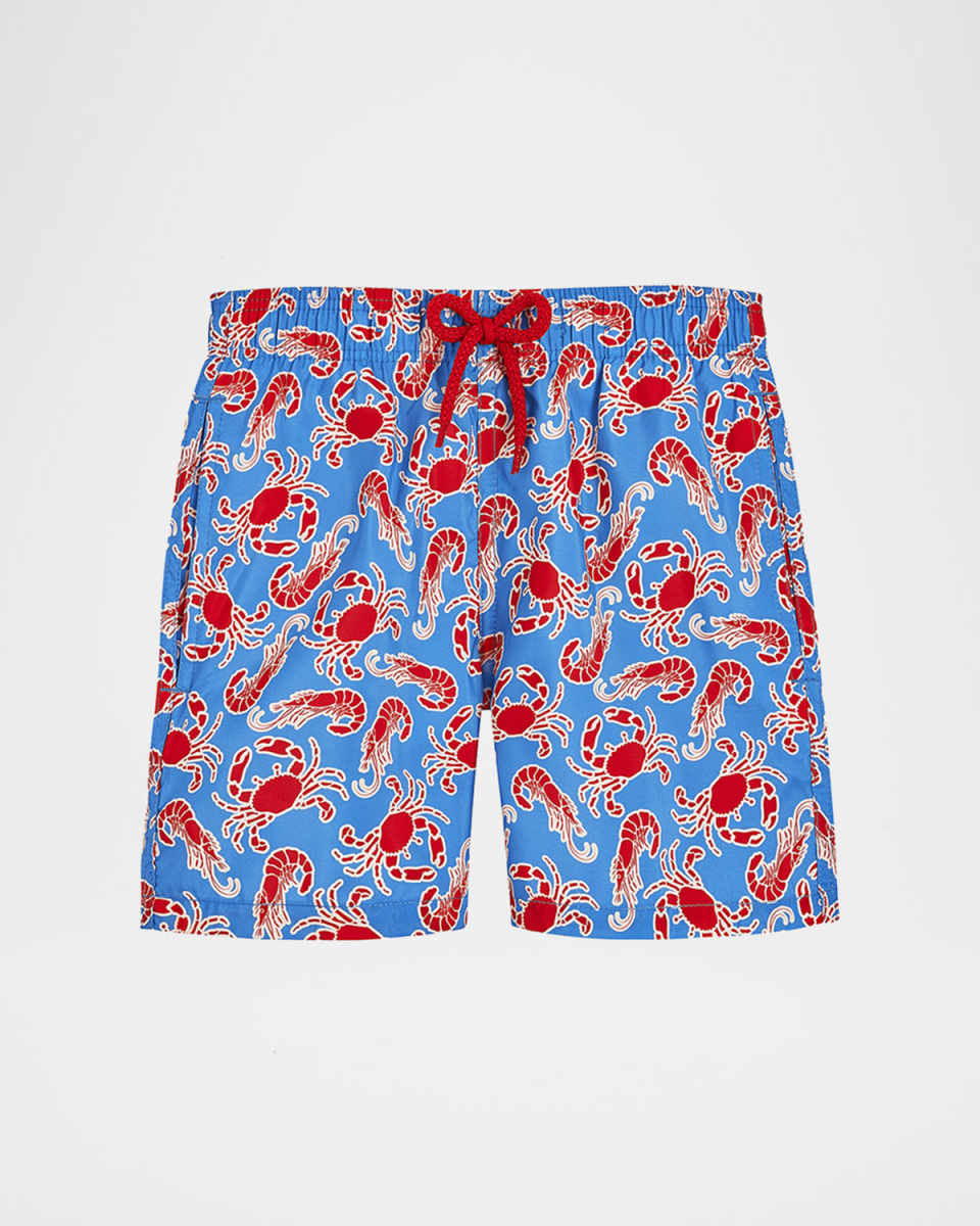 Boy's Graphic Crab & Lobster-Print Shorts, Size 2-14